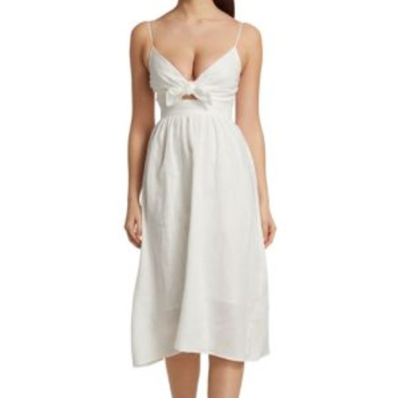 A.L.C Daniela linen tie front dress - Picture 1 of 7